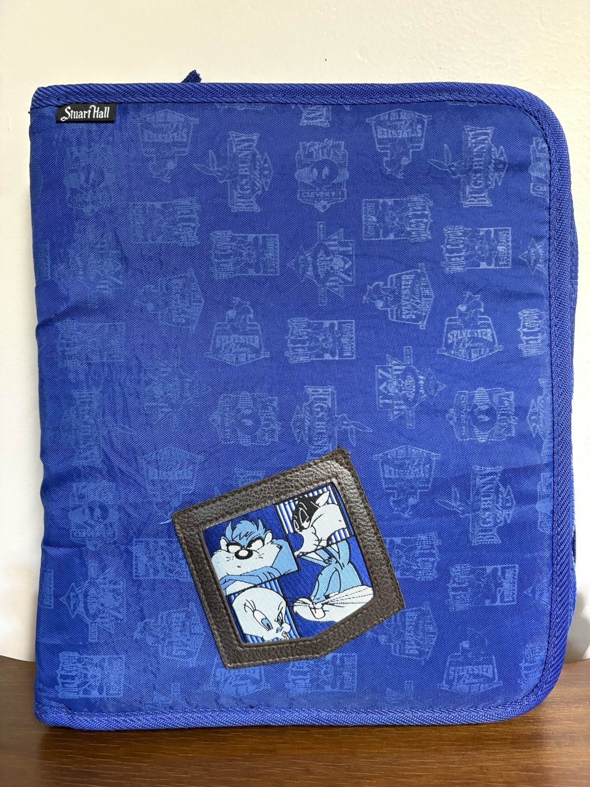 Vintage 1997 Stuart Hall Looney Tunes Blues School Strap Binder, Blue Color