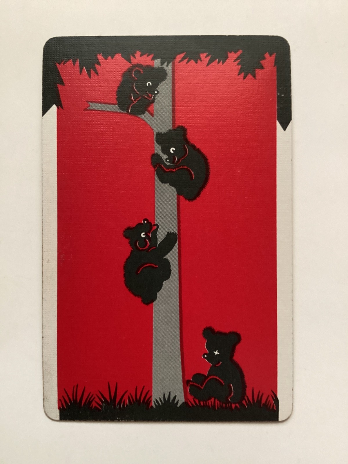 (4) Vintage Art Deco Playing Cards , Bear Cubs