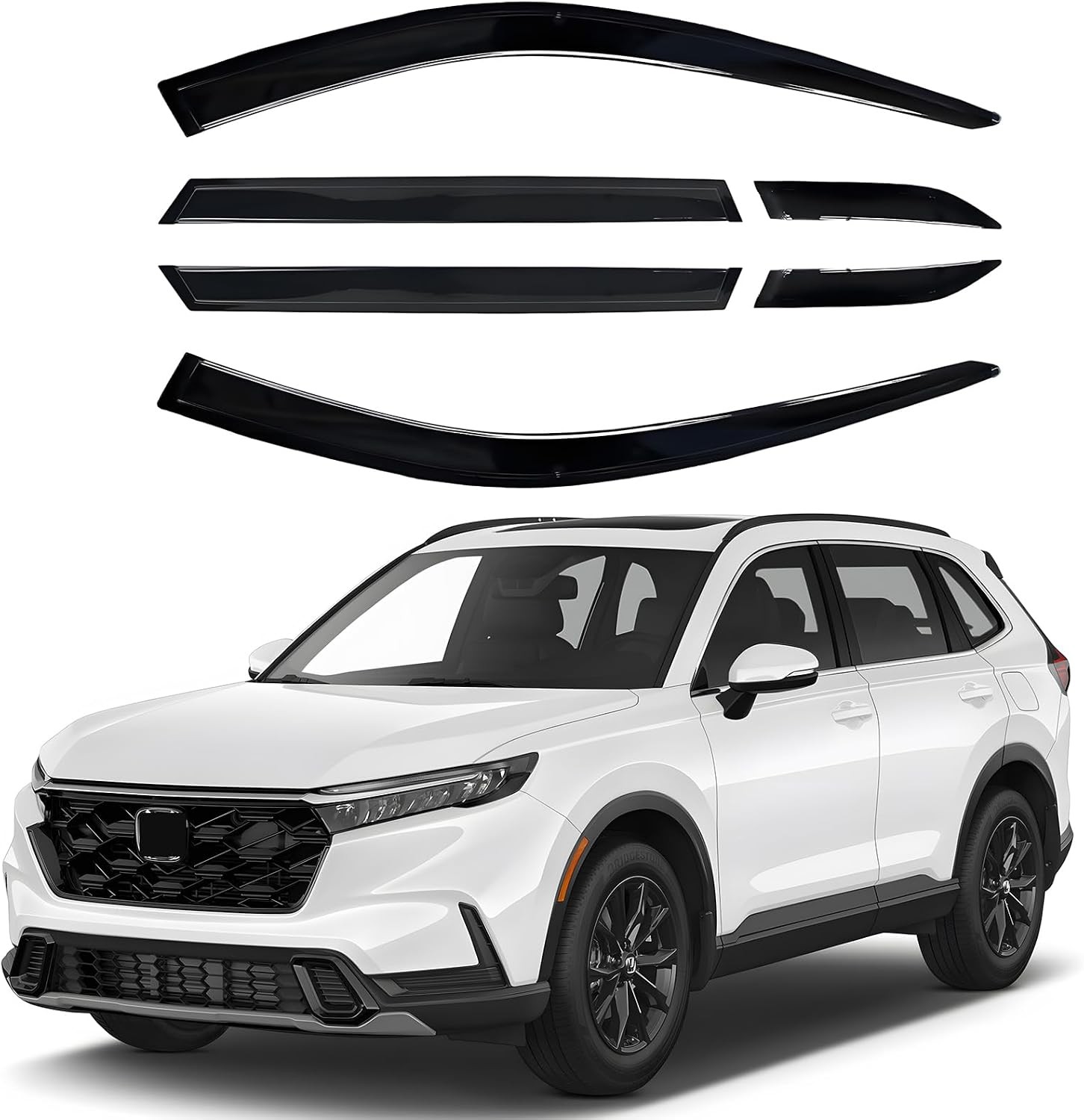 Rain Guards Window Visors 6 Piece for Honda CR-V (CRV) 2023-2026
