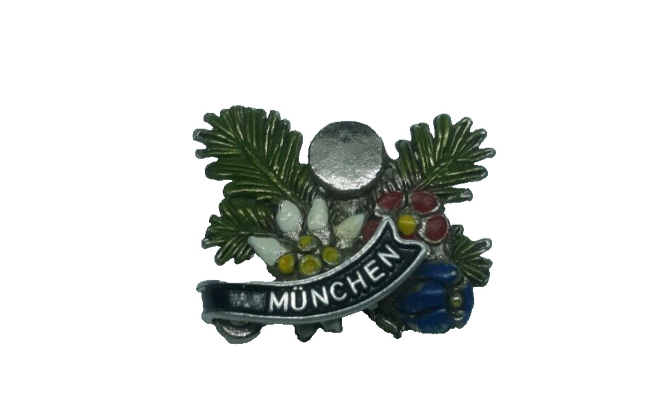 Vintage Munchen Skiing Germany Souvenir Travel Resort Pin #34