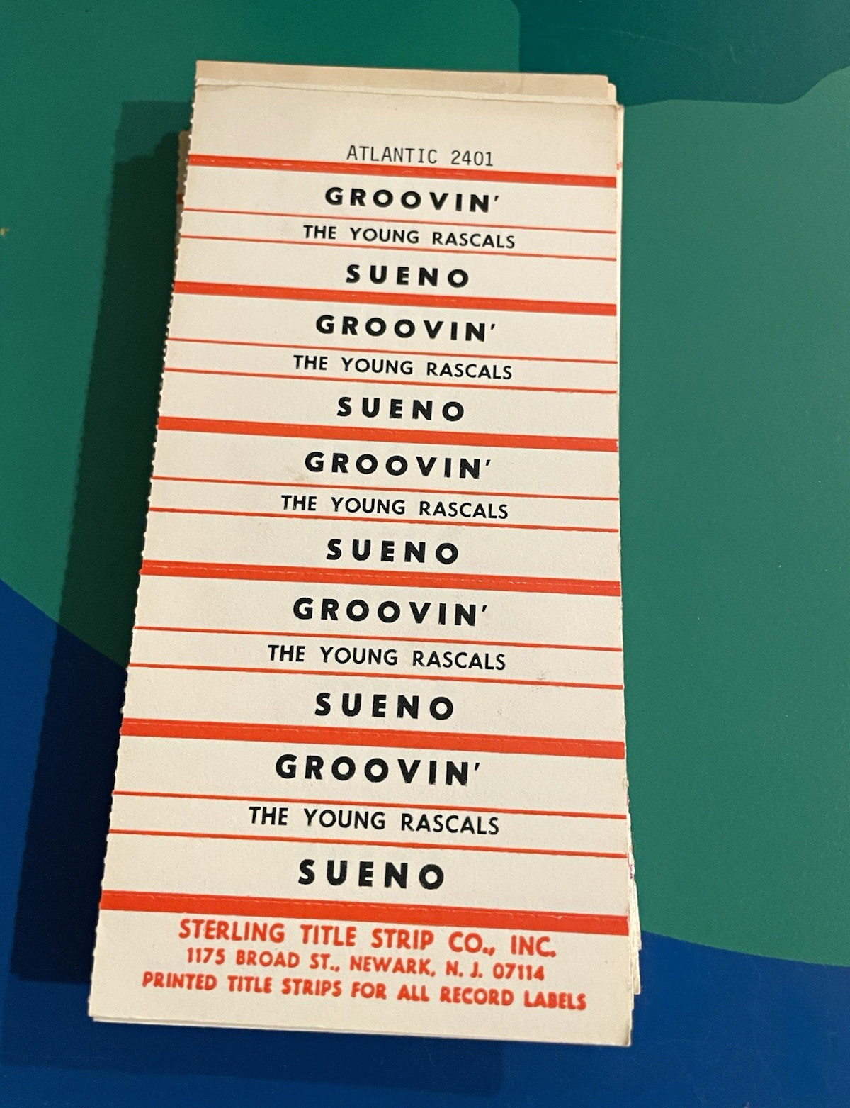 The Young Rascals - Groovin/Sueno 5 Jukebox Title Strips Full Sheet