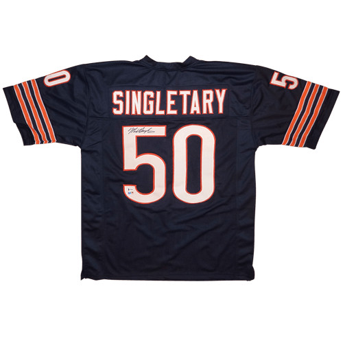 Mike Singletary Autographed Chicago (Navy Blue #50) Jersey - Beckett