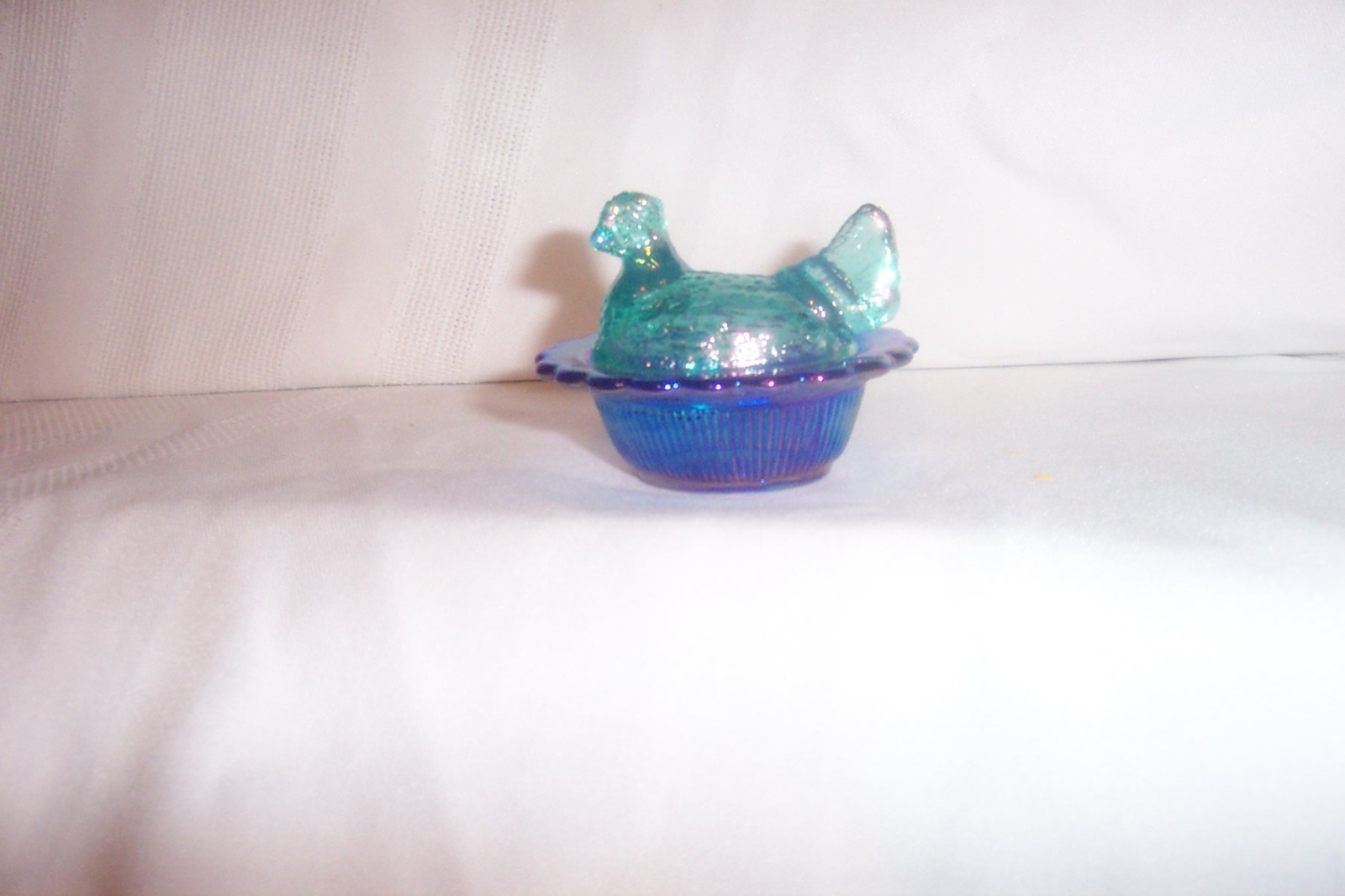 Mosser Mini Hen On Nest Carnival  teal & blue Marked \