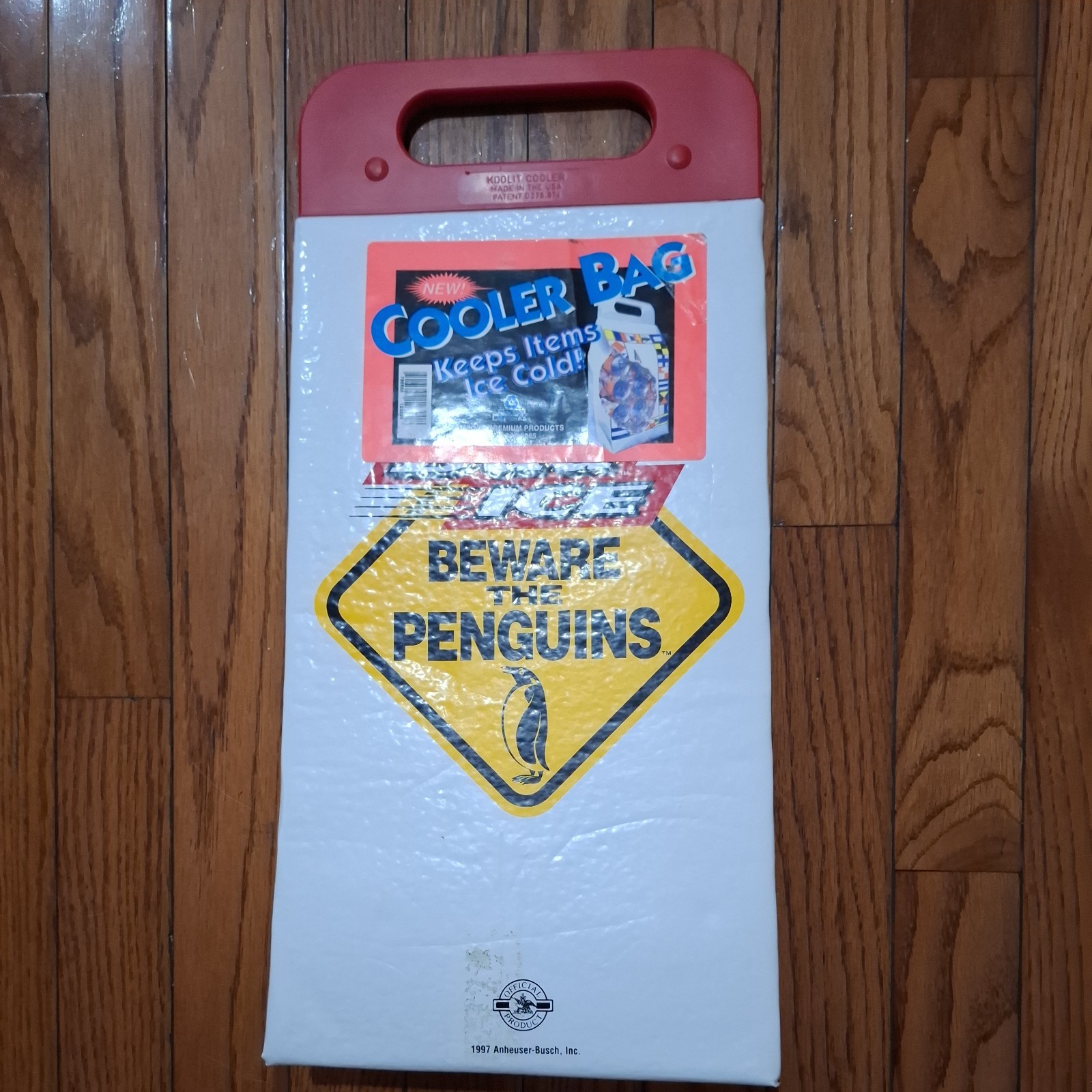 Bud Ice  Cooler Bag 1997 Beware the Penguins Official Anheuser-Busch Promo Beer 