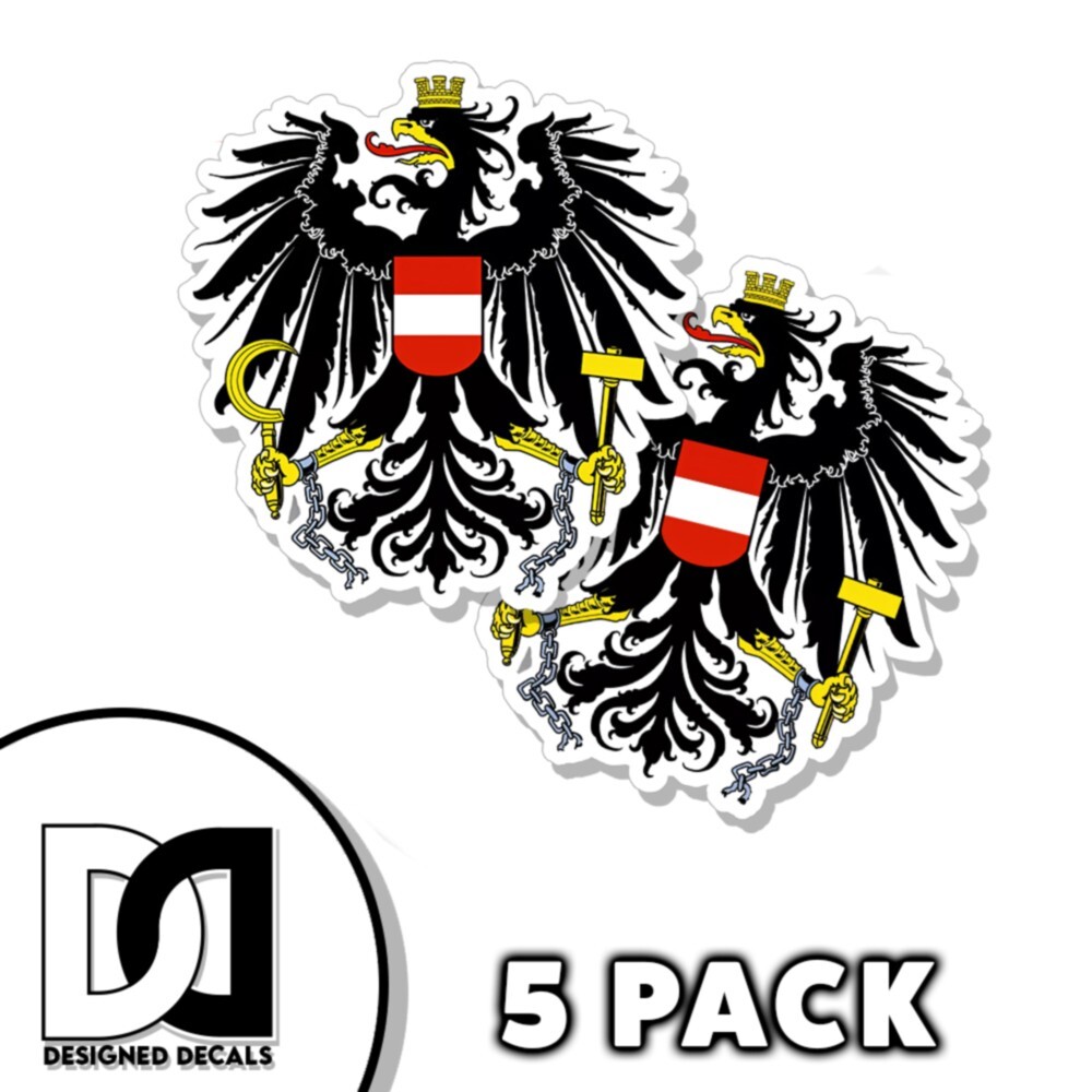 Austrian Coat of Arms Sticker Self Adhesive Vinyl 3 inch flag Decals 5pk