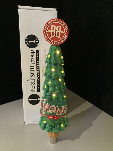 🎄 NIB Breckenridge Christmas Ale Motion Light Up Beer Tap Handle Bar Kegerator