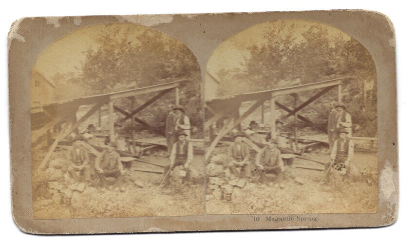 c.1870s Magnetic Spring Eureka Springs Arkansas AR Callohan Bros Stereoview RARE