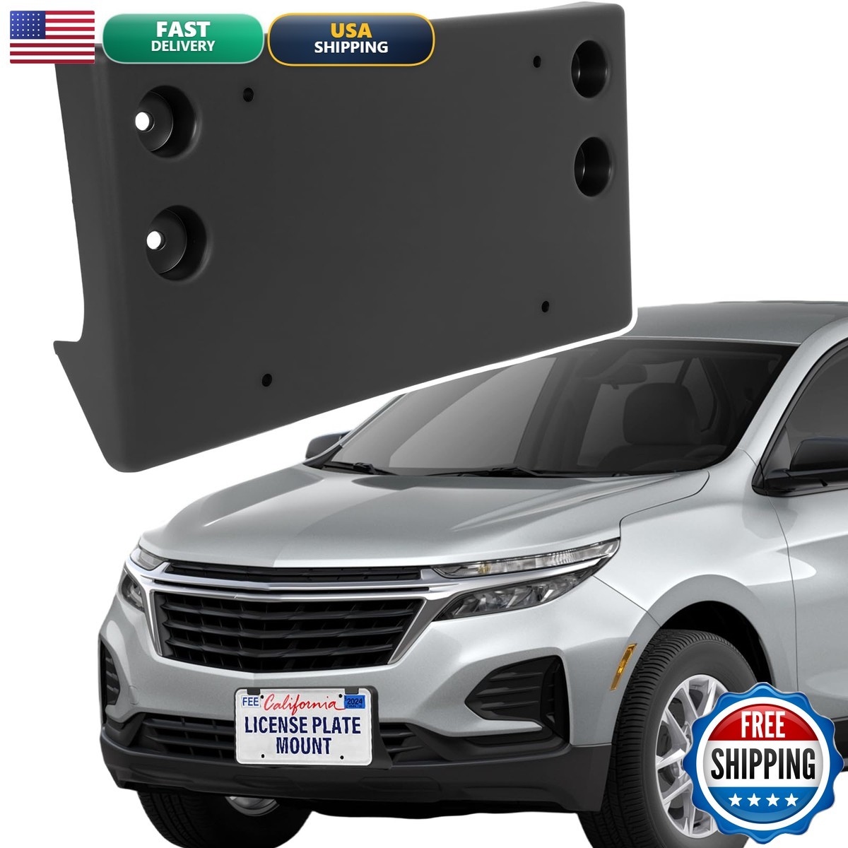 EONGEE ABS Front License Plate Holder for Chevy Equinox 2022-2024 Anti-Vibration
