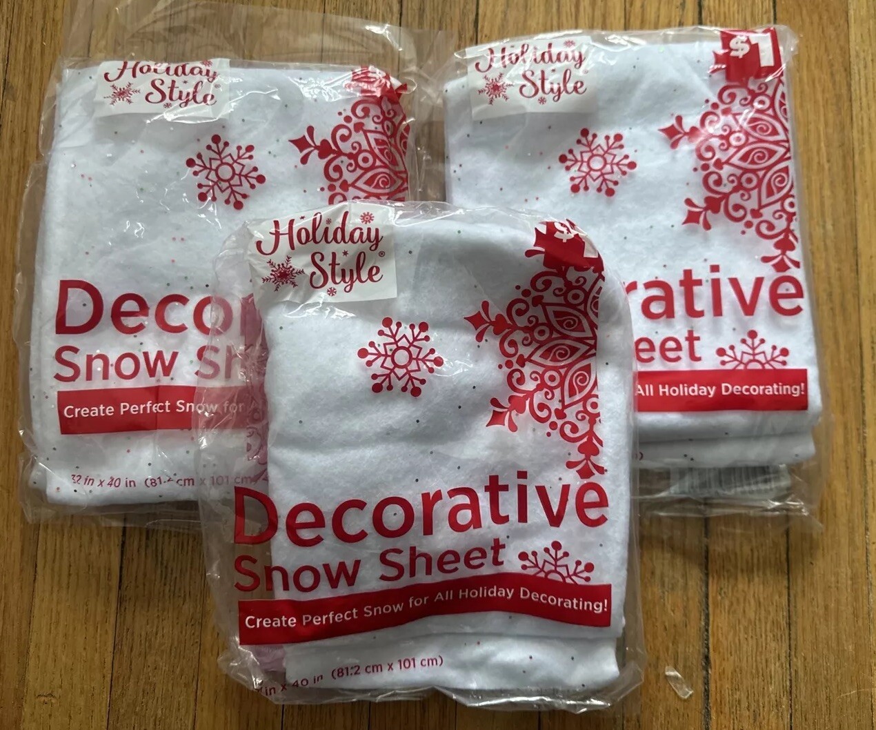 Holiday Style 3 Craft Snow Sheet Xmas Village Glitter Accessory Table Art Mantel