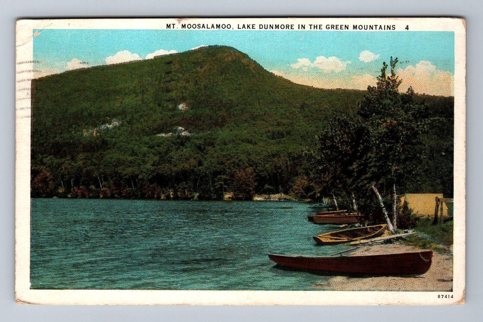 Mt. Moosalamoo VT-Vermont Canoe Lake Dunmore Green Mts c1938 Vintage Postcard