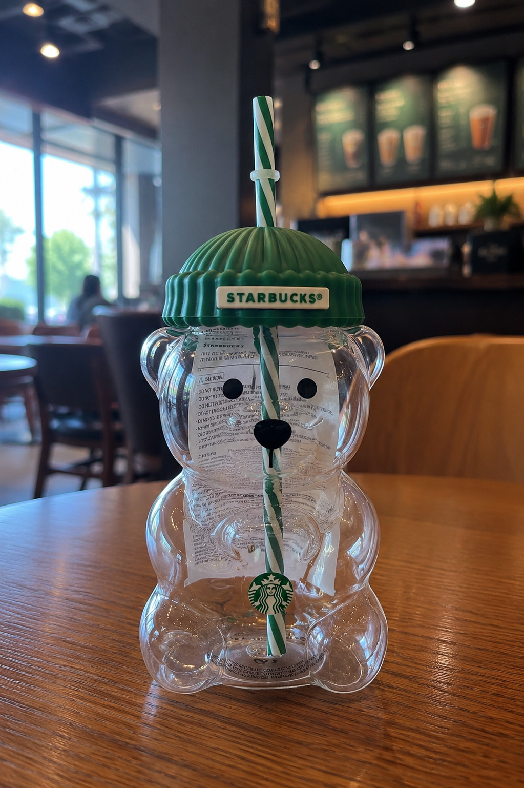 2025 Starbucks Bearista Bear Glass Cold Cup 20oz Holiday Limited Edition New