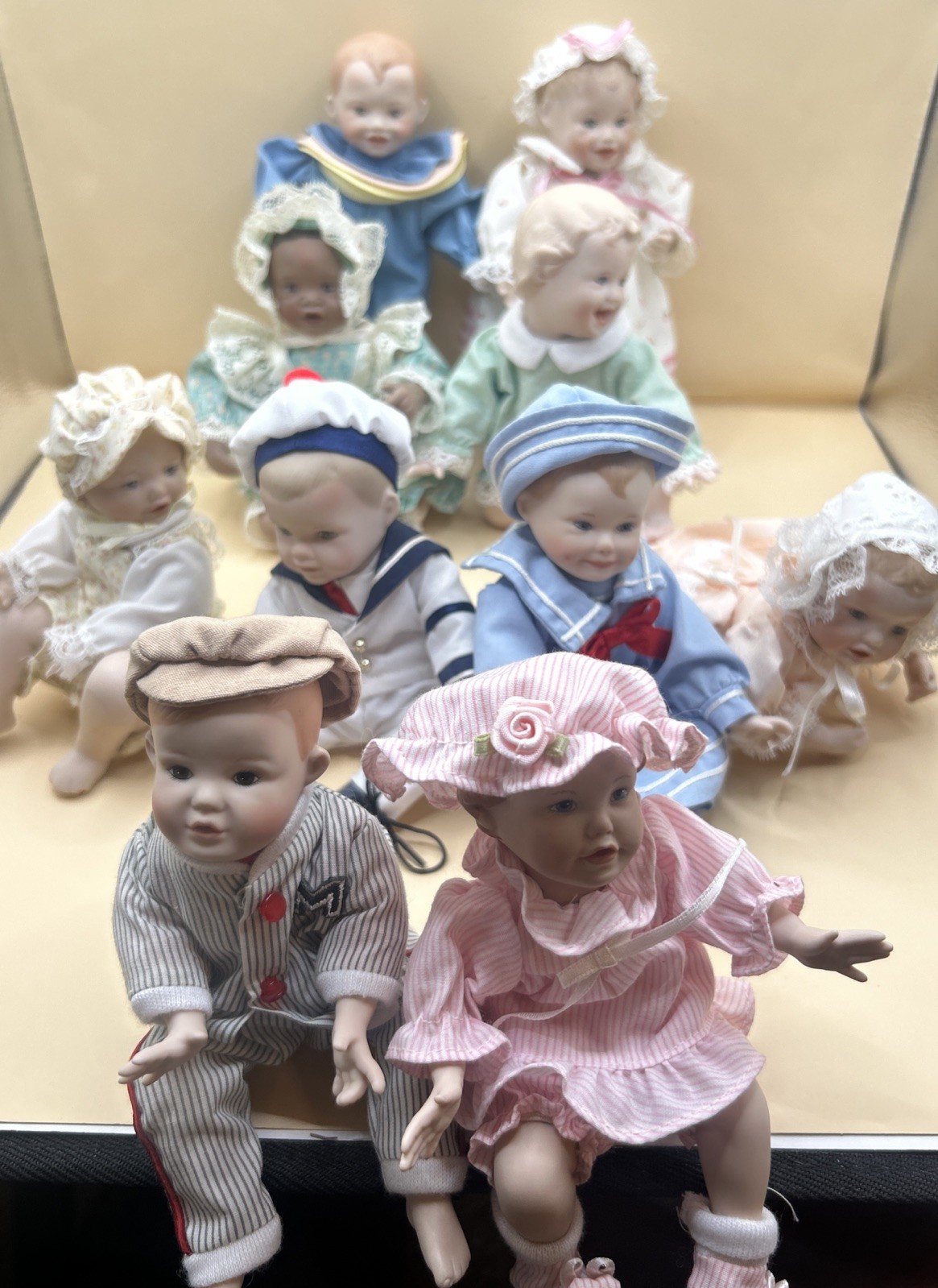 Lot of 10 Vintage Ashton Drake by Yolanda Bella Porcelain Baby Dolls 5-8”
