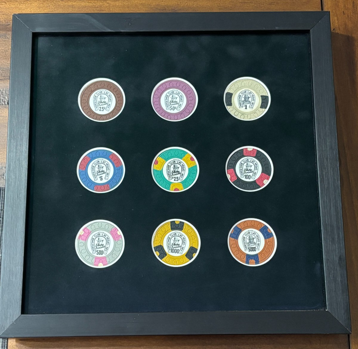 Benny Binion's Horseshoe Club Chip Set .25 .50 $1 $5 $25 $100 $500 $1,000 $5,000 Benny Binion's Horseshoe Club Chip Set .25 .50 $1 $5 $25 $100 $500 $1,000 $5,000