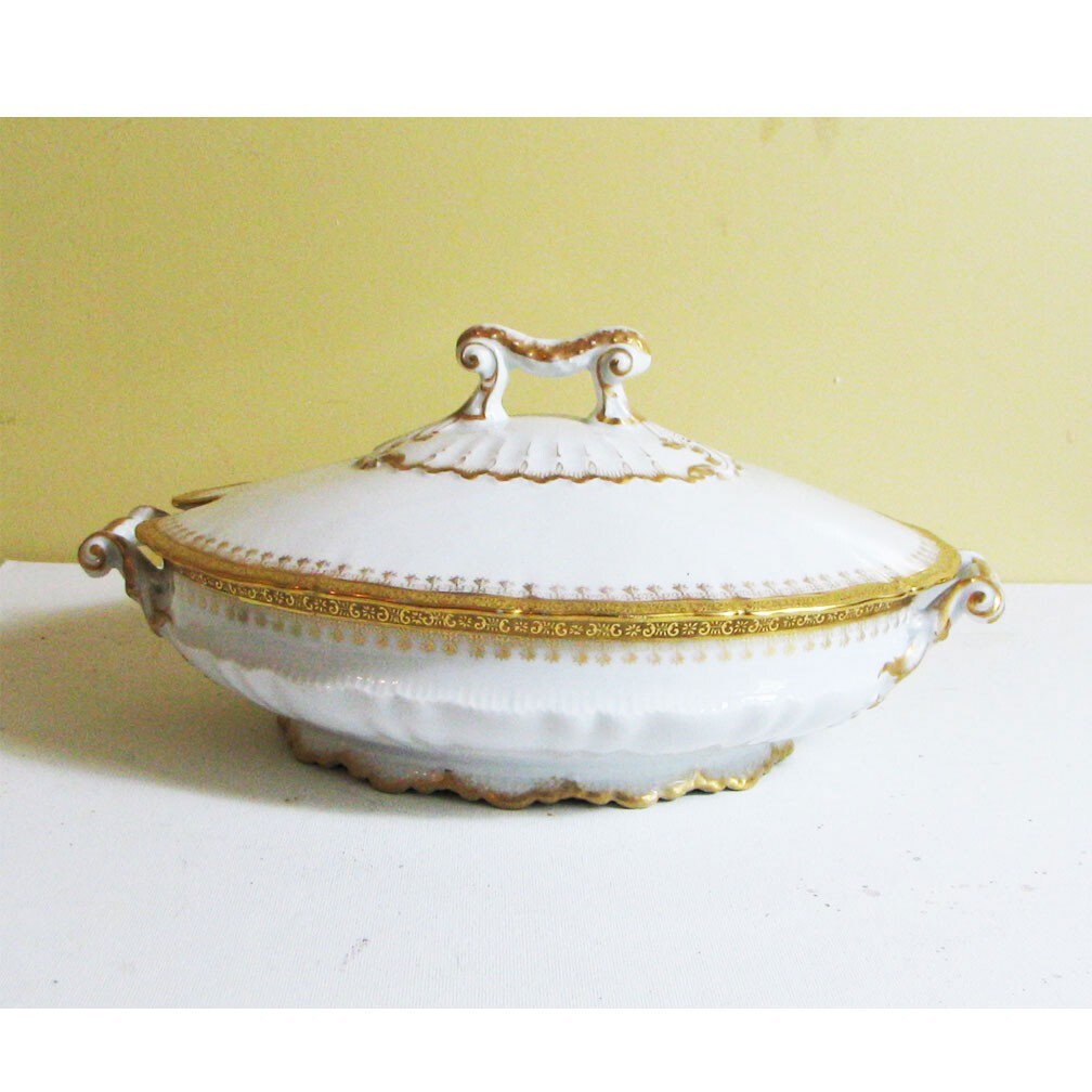 Antique Theodore Havilland Limoges Tureen Tyndale & Mitchell 11-3/8\