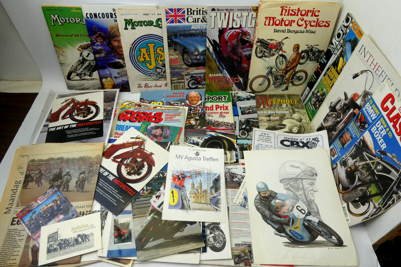 Mixed Lot Motorcycle Ephemera Magazines Prints Tickets Photographs Collectibles Mixed Lot Motorcycle Ephemera Magazines Prints Tickets Photographs Collectibles
