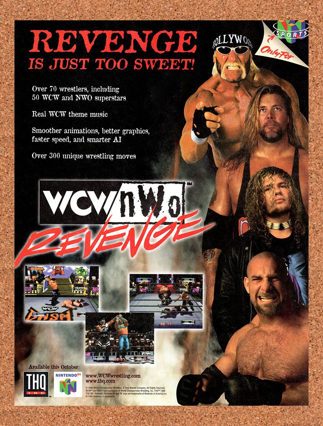 1998 WCW NWO Revenge N64 Original Advertisement / Retro Promo v1