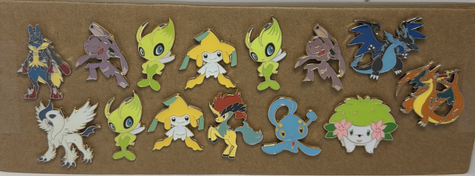 Pokemon Official Enamel Mixed Lot Of 14 Pins Charizard Celebi Jirachi + (G35)