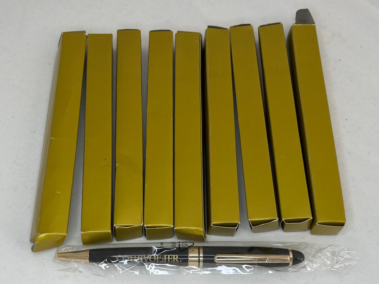 Lot of 9 Vintage Courvoisier Cognac Promotional Ballpoint Pens NIB Gold Accent