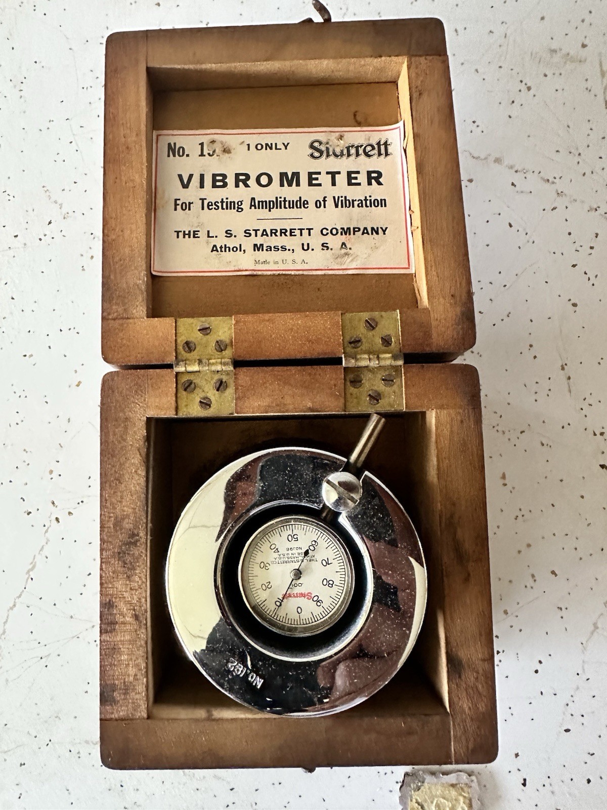 Antique Starrett No. 192  Vintage Vibrometer - Mint