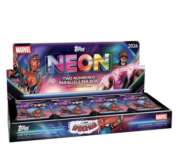 2026 TOPPS NEON MARVEL HOBBY BOX (100 Cards) Disney Brand New Sealed Presale QTY