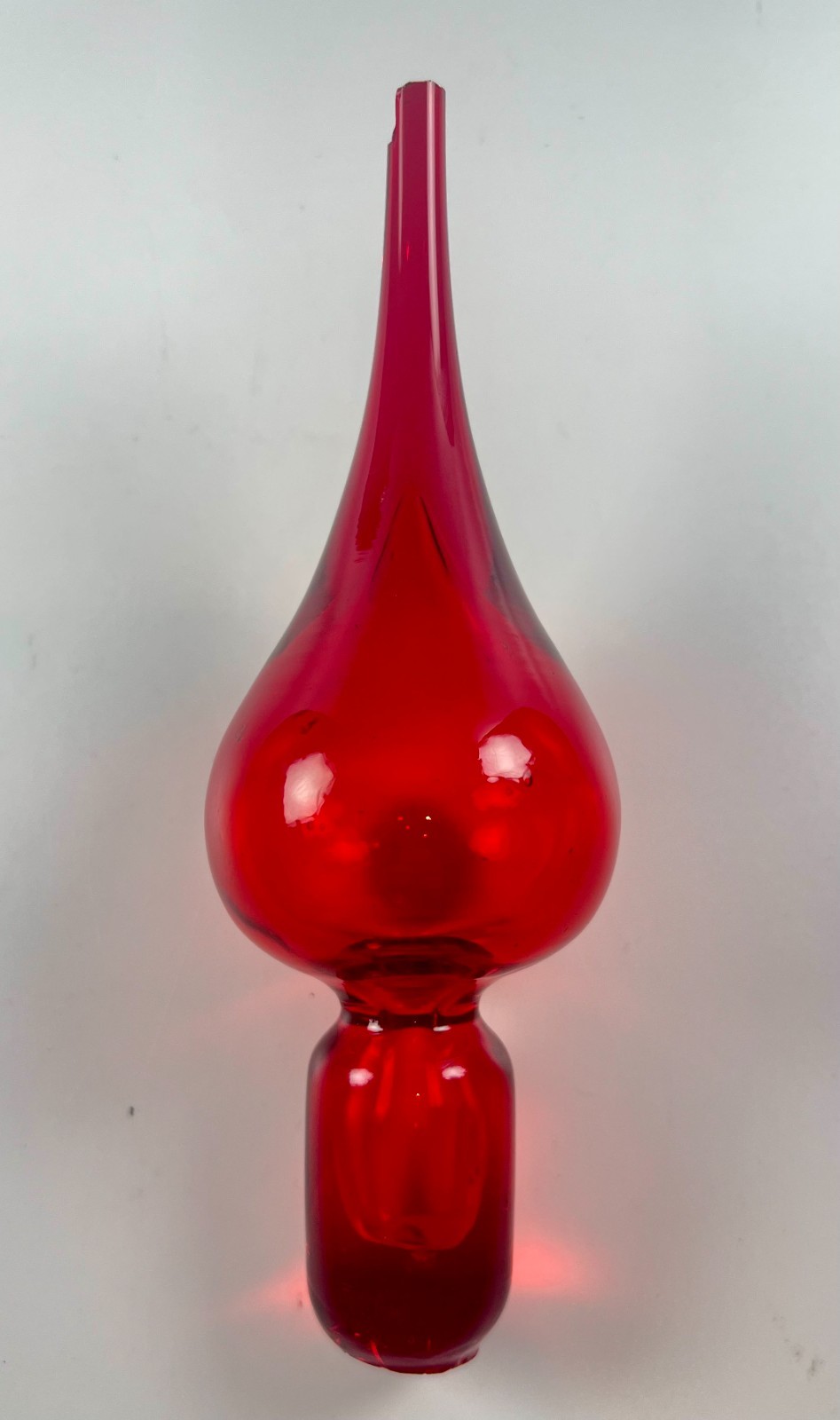 Vintage MSM Pilgrim glass red large teardrop flame stopper only 7.25