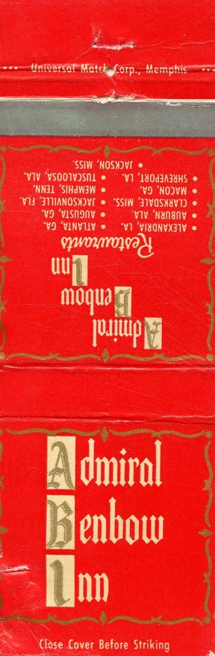 Admiral Benbow Inn,  Matchbook