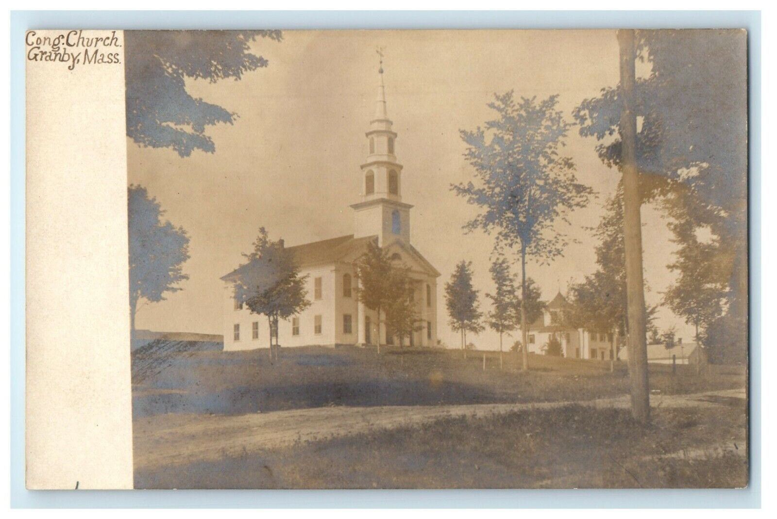 c1910's Congregational Church Grandby Massachusetts MA RPPC Photo Postcard