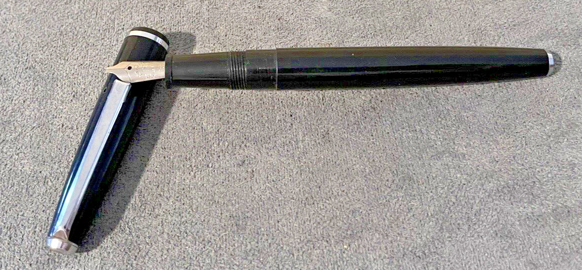 Vintage Platignum Silverline Made England Black & Chrome Pen Untested--1675.23