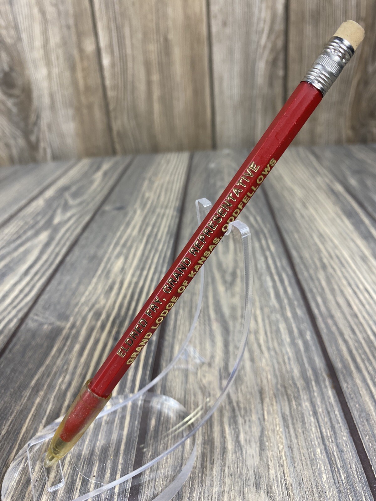 Vintage Eldred Fry Grand Representative Lodge Pen With Eraser Advertisement