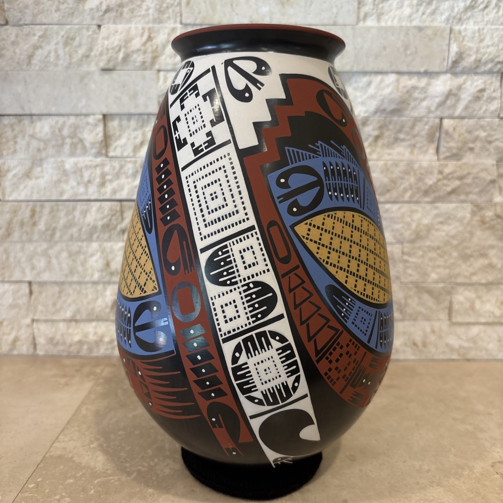 Mata Ortiz Olla Chihuahua Mexico Approx 10x6.5” Signed Oscar Quezada