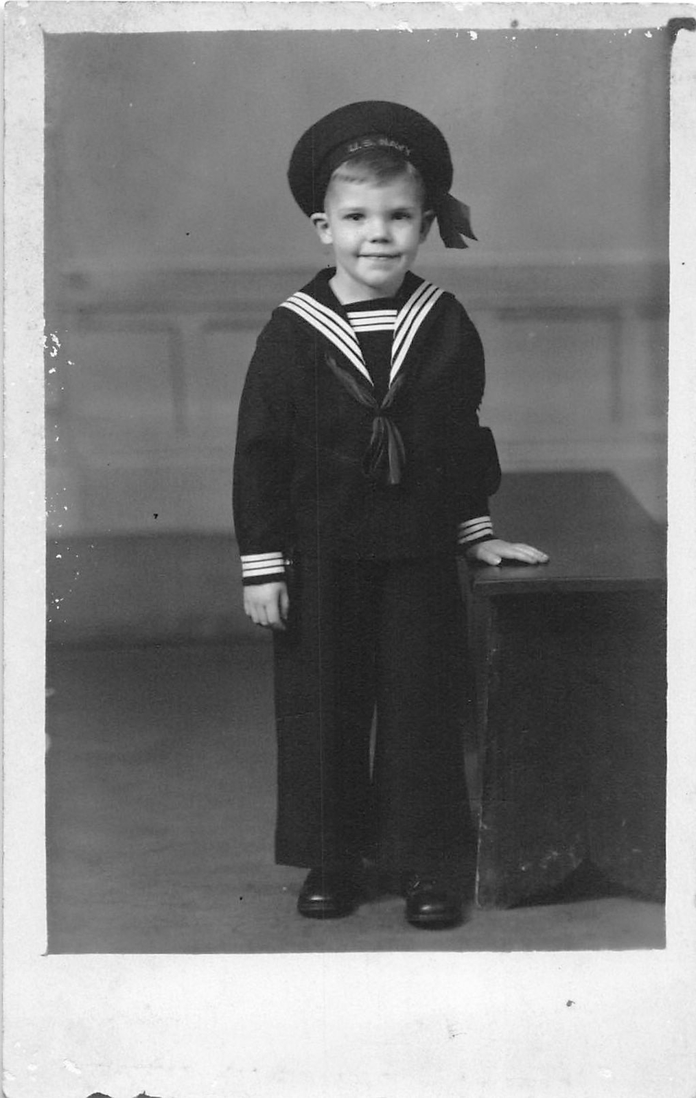 G98/ Patriotic RPPC Postcard c1910 Cute Boy in Navy Sailor Uniform 31
