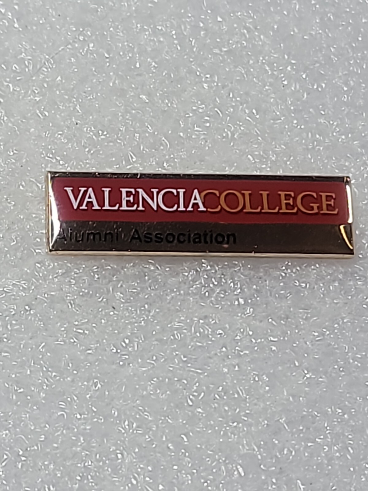 Valencia College Alumni Association Lapel Hat Pin Gold Toned Enamel Red