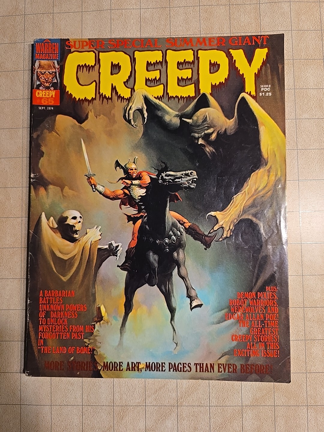 💥CREEPY Issue #65 Art Cover KEN KELLY (1974)  Warren Horror Magazine