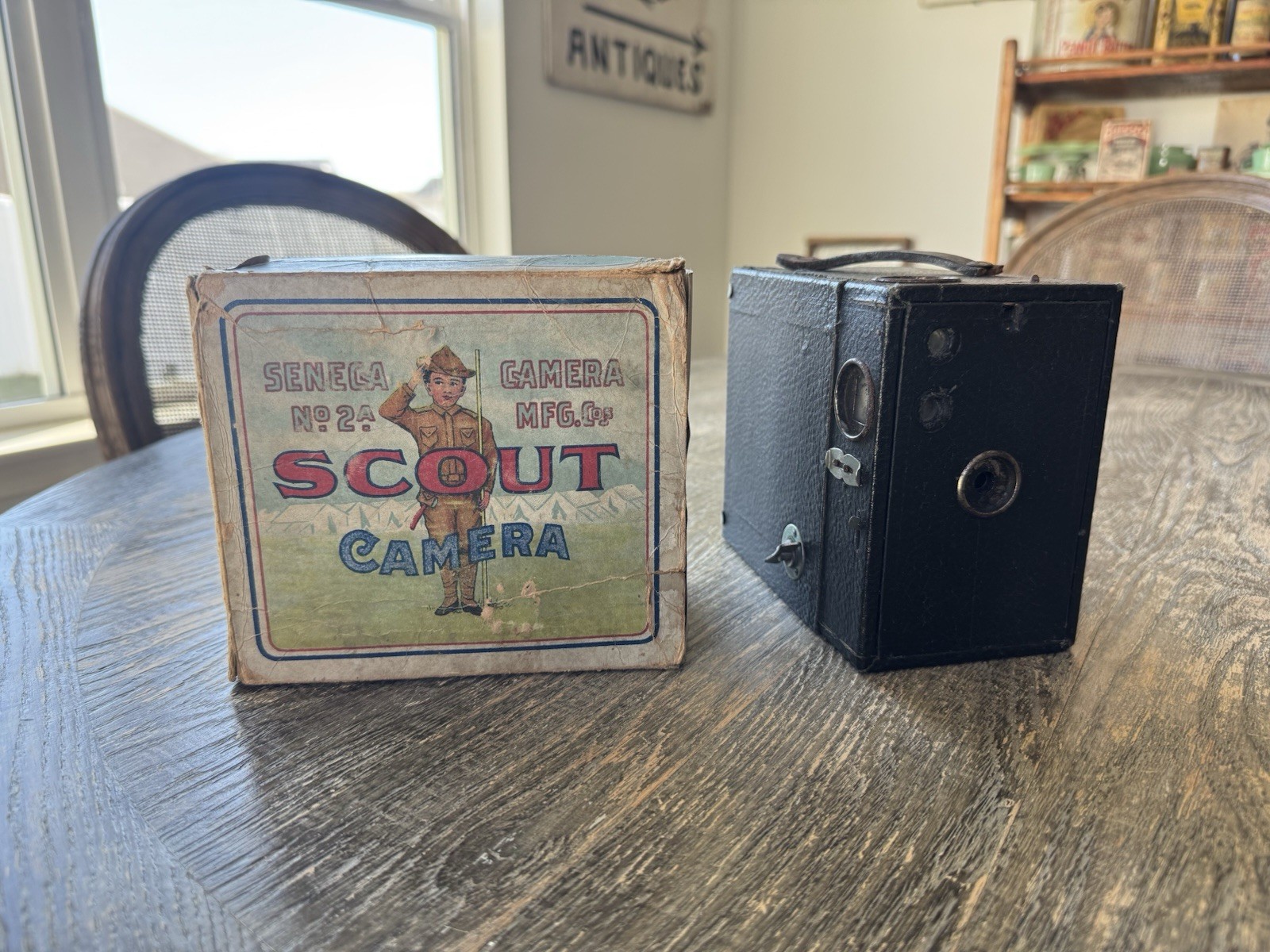 Antique 1920’s Seneca Boy Scout Camera W/ Original Box Vintage Camping Hiking Antique 1920’s Seneca Boy Scout Camera W/ Original Box Vintage Camping Hiking