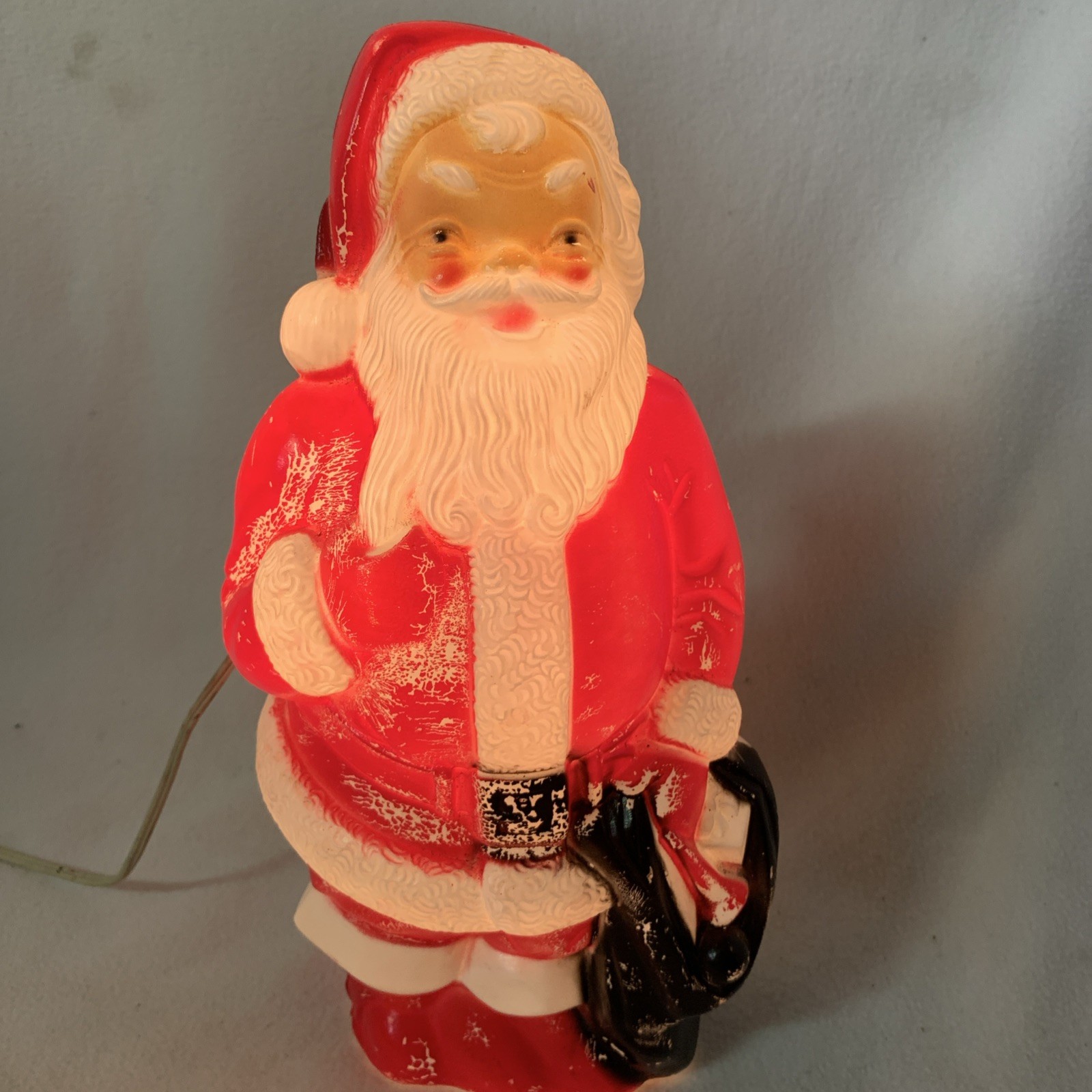 Vintage 1968 Empire Plastic Santa Claus Blow mold Christmas Decoration 13”