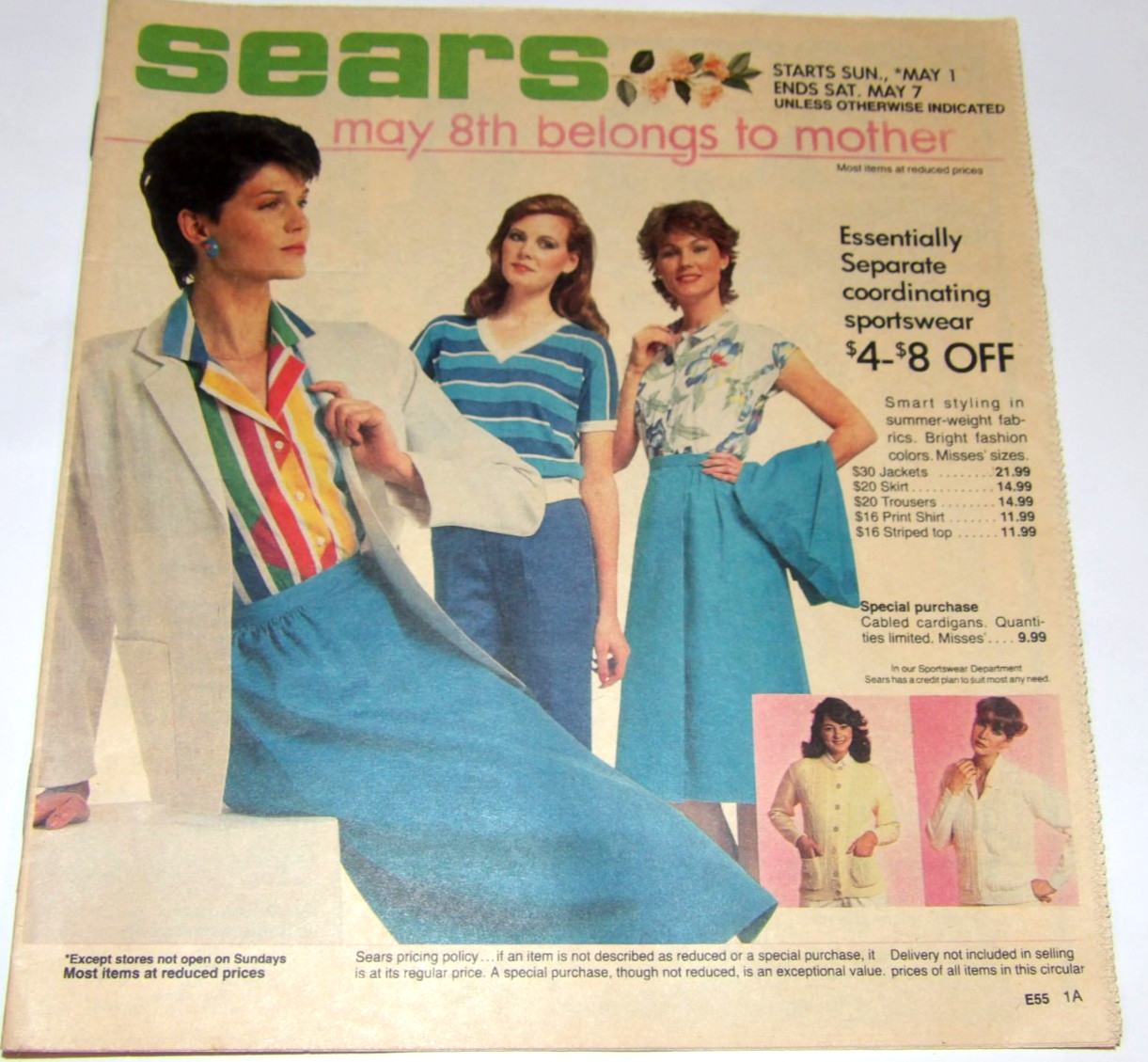 VTG 1983 SEARS MOTHER\'S DAY SALE FLYER~FASHION/SHOES/APPLIANCES/ELECTRONICS/BIKE