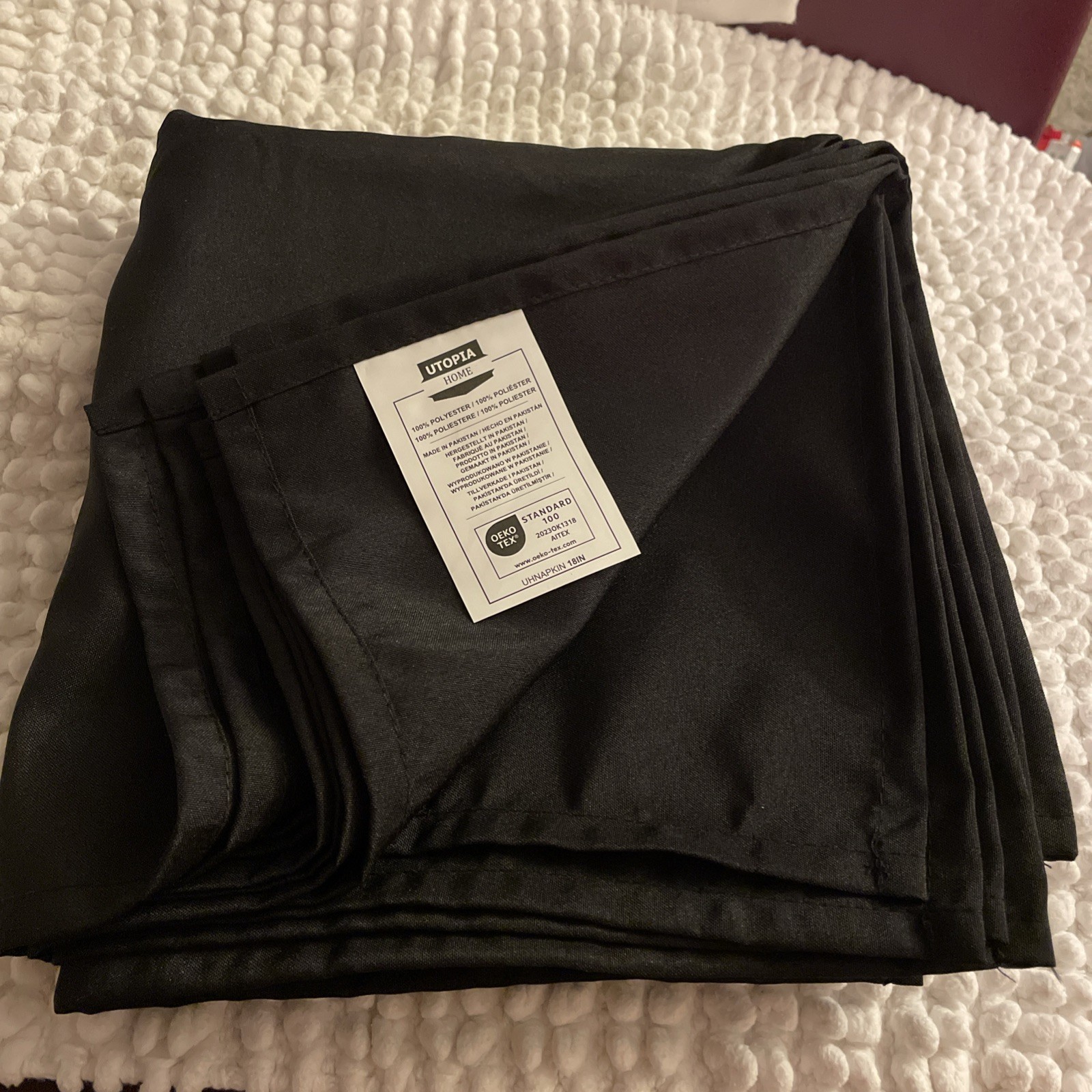 Utopia Home Black Cloth Napkins (12 Pack, 18 x 18Inches), Polyester Napkins Utopia Home Black Cloth Napkins (12 Pack, 18 x 18Inches), Polyester Napkins
