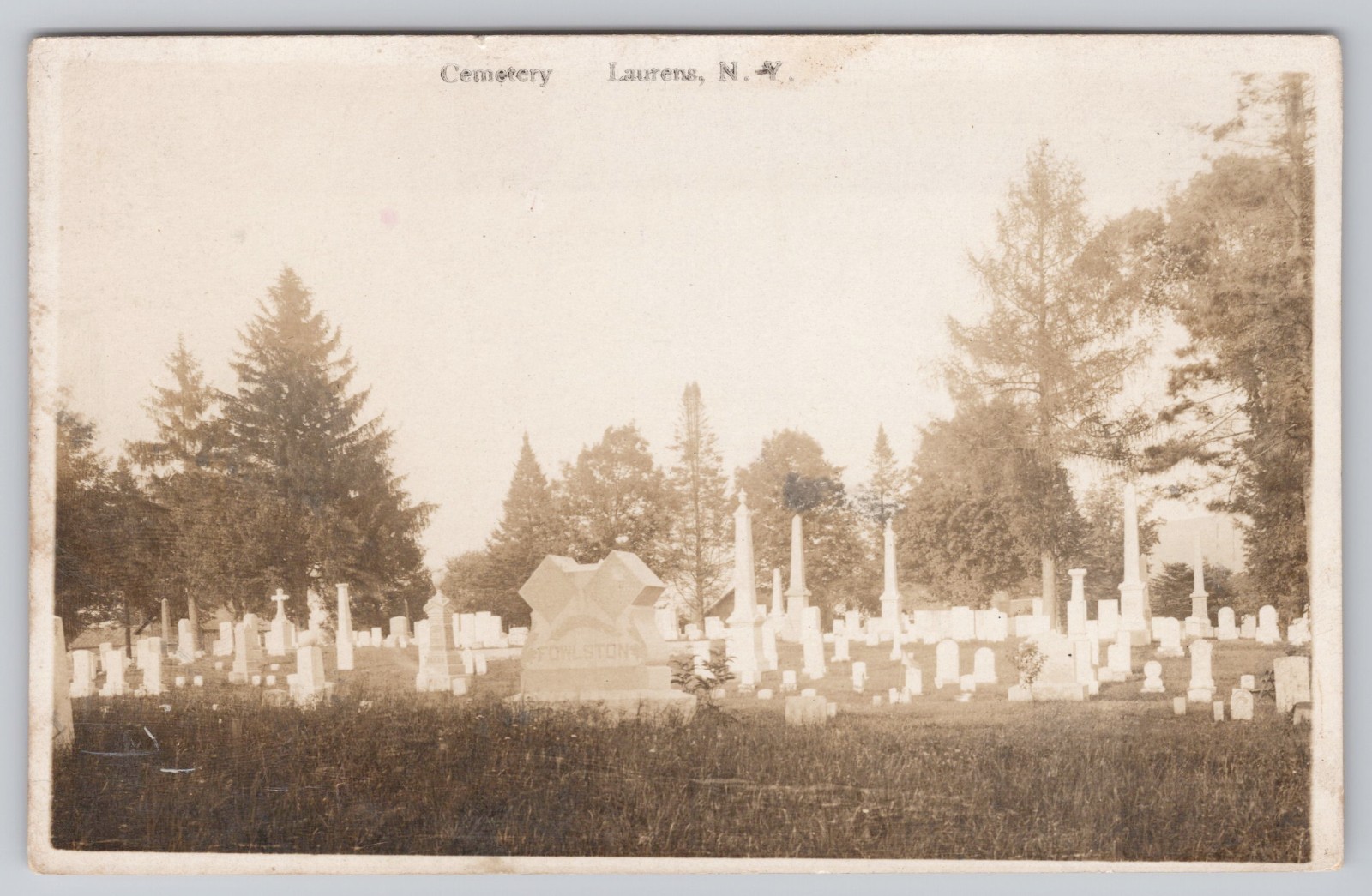 RPPC Cemetery Laurens New York Otsego County 1911 Real Photo Postcard RPPC Cemetery Laurens New York Otsego County 1911 Real Photo Postcard