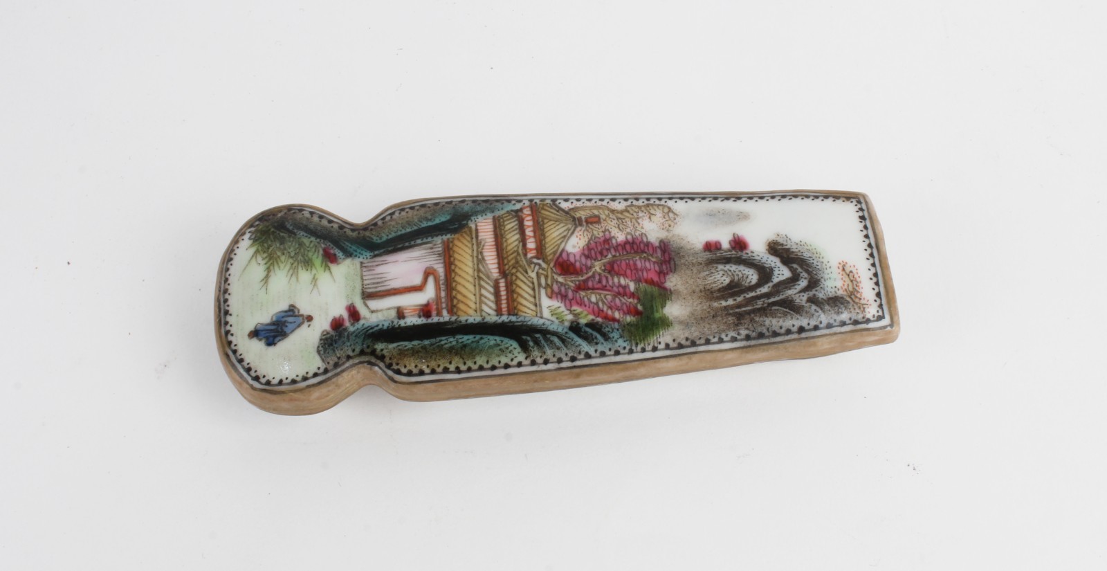 An Enamel Zither Styled Snuff Bottle. An Enamel Zither Styled Snuff Bottle.