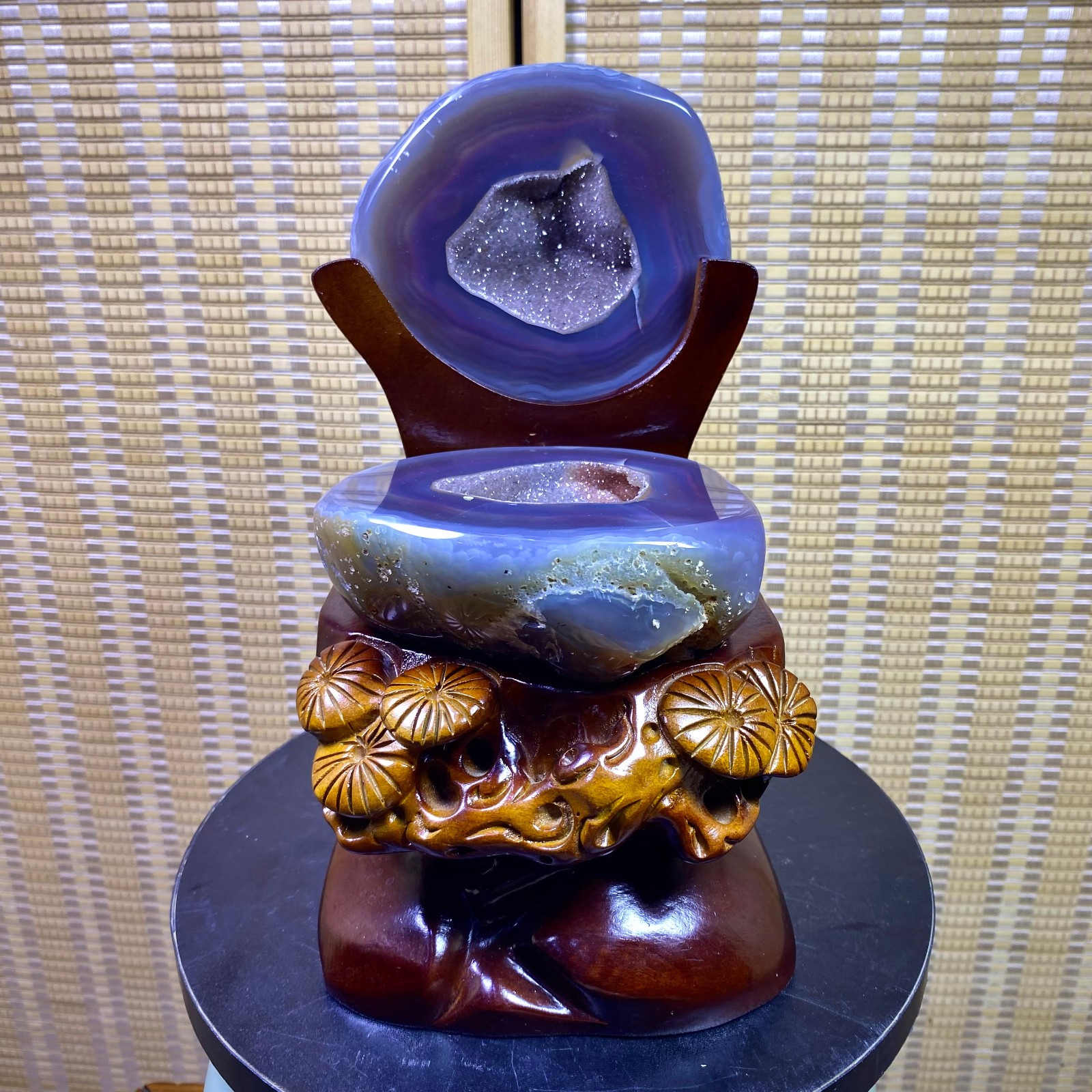 6.7LB Natural amethyst geode quartz cluster specimen cornucopia energ gift+S