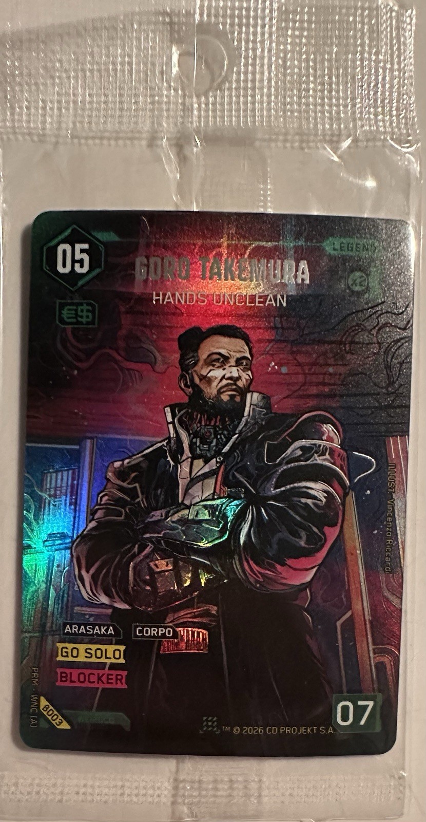 Cyberpunk 2077 TCG Goro Takemura Hands Unclean #07 Chase Card 2026 EN