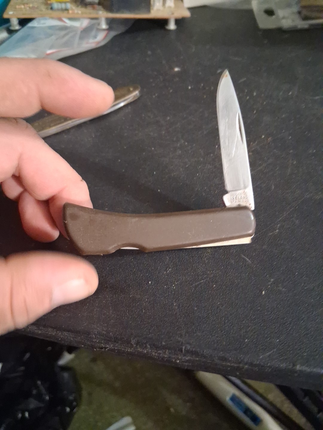 Vintage Imperial Ireland  Locking Stainless Steel Blade/Hunting Club/ Rare/Brown