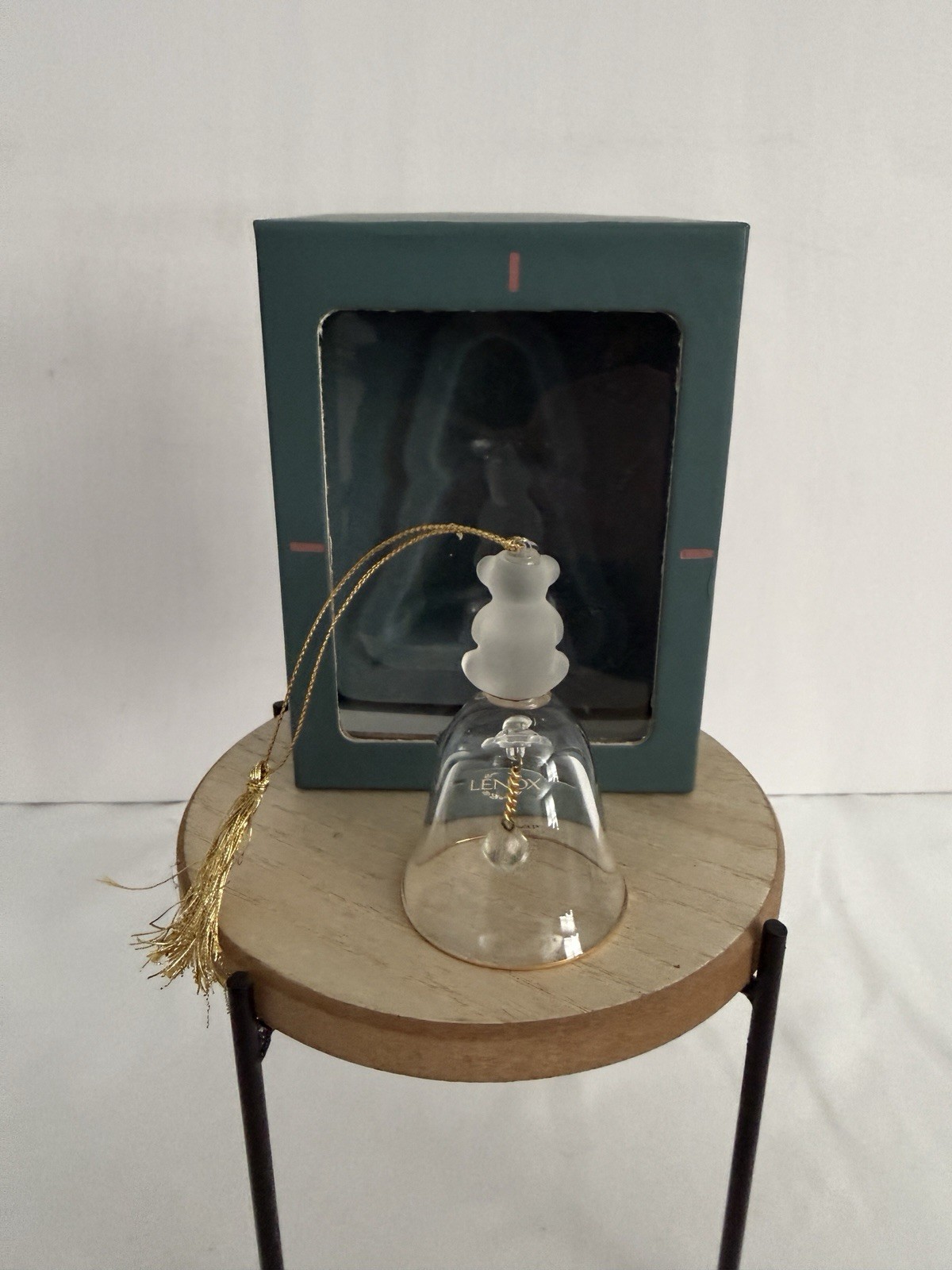 LENOX Crystal 1992 Teddy Bear Bell Christmas Ornament with Gold Accent