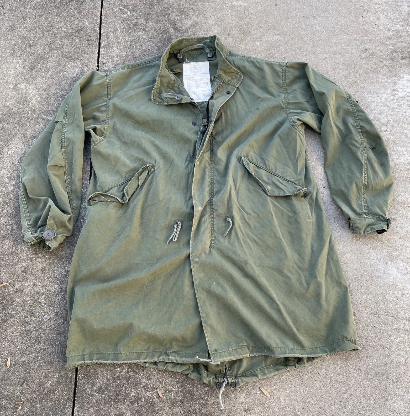 Vintage 1977 US Army Fishtail Parka Jacket With Liner And Hood Size Small