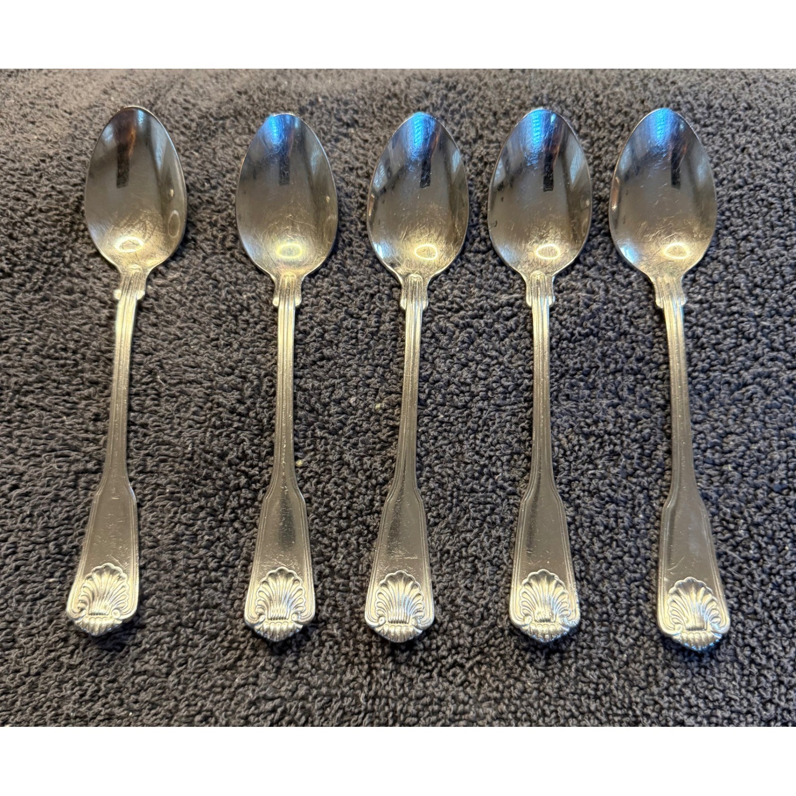 Towle London Shell 18/8 Stainless Teaspoons Set of 5 Korea Flatware