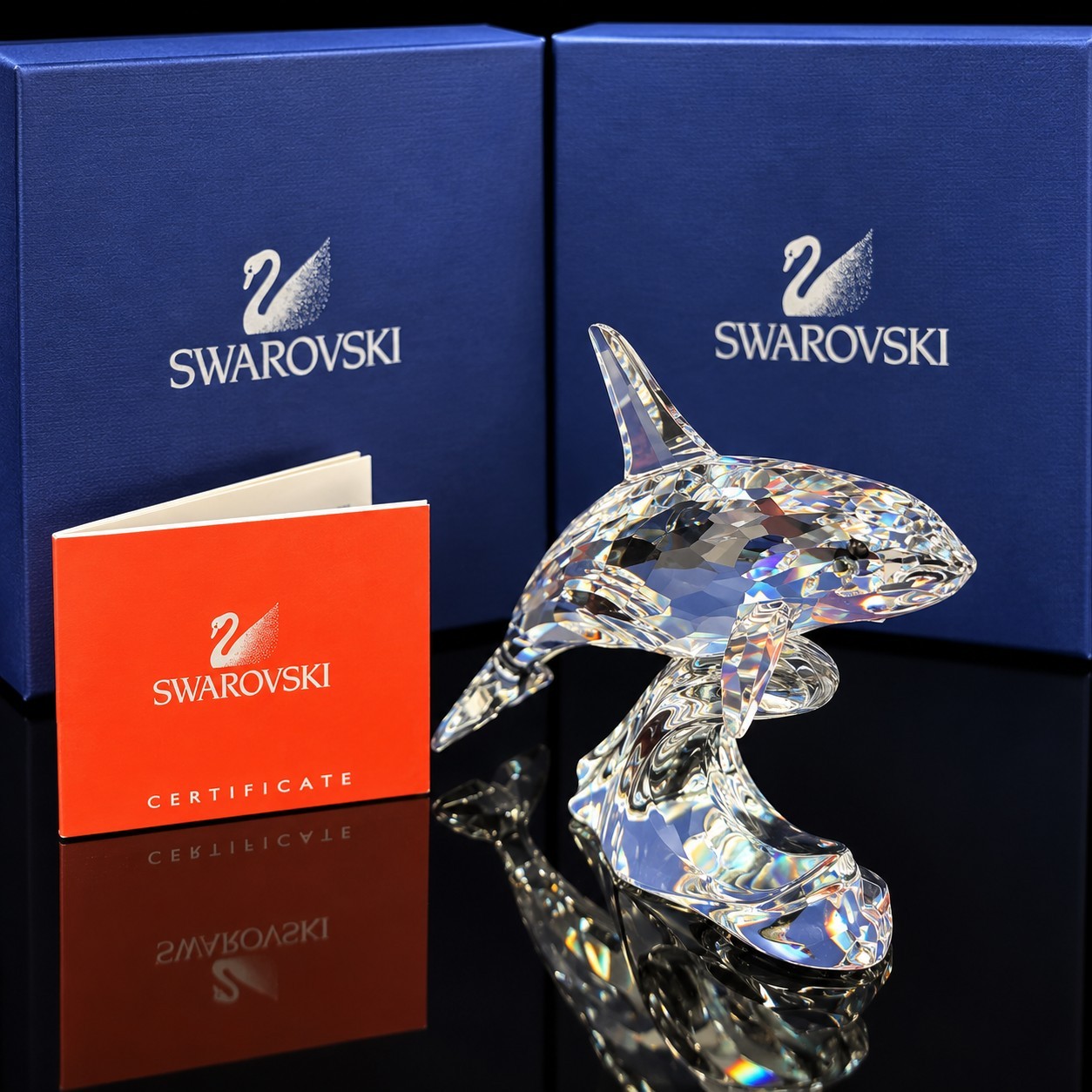 Rare Swarovski Crystal Orca 622939 Killer Whale Retired 4 Rare Swarovski Crystal Orca 622939 Killer Whale Retired 4