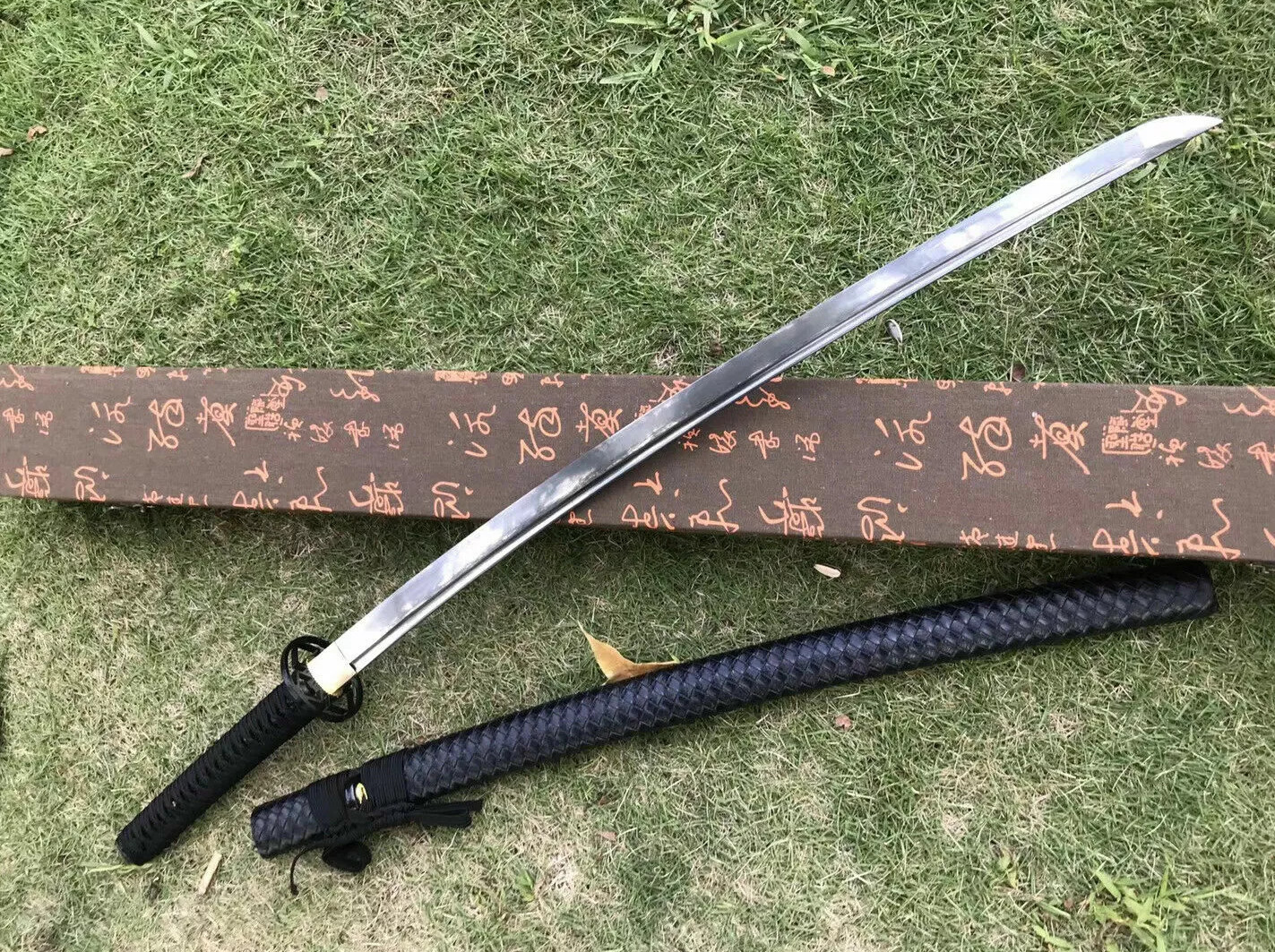 HANDMADE JAPANESE SAMURAI KATANA SWORD DAMASCUS FOLDED STEEL SHARP FULL TANG