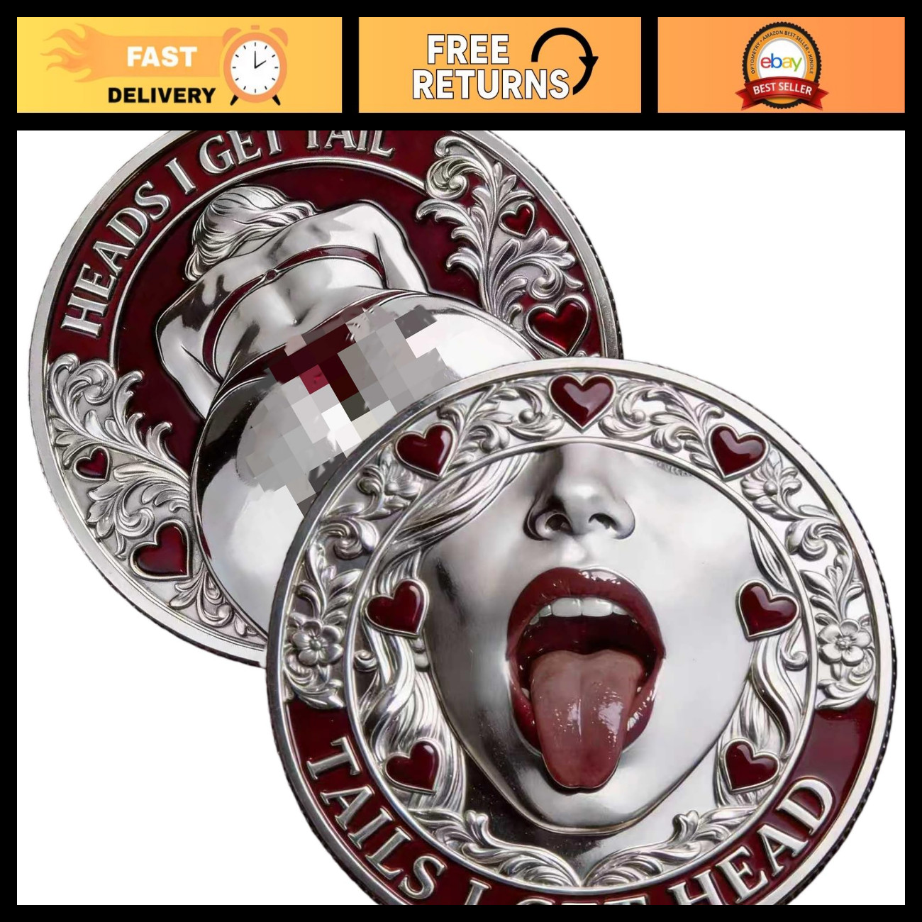 Funny Heads or Tails Coin - Heads I Get Tail, Tails I Get Head - Valentine Gift,