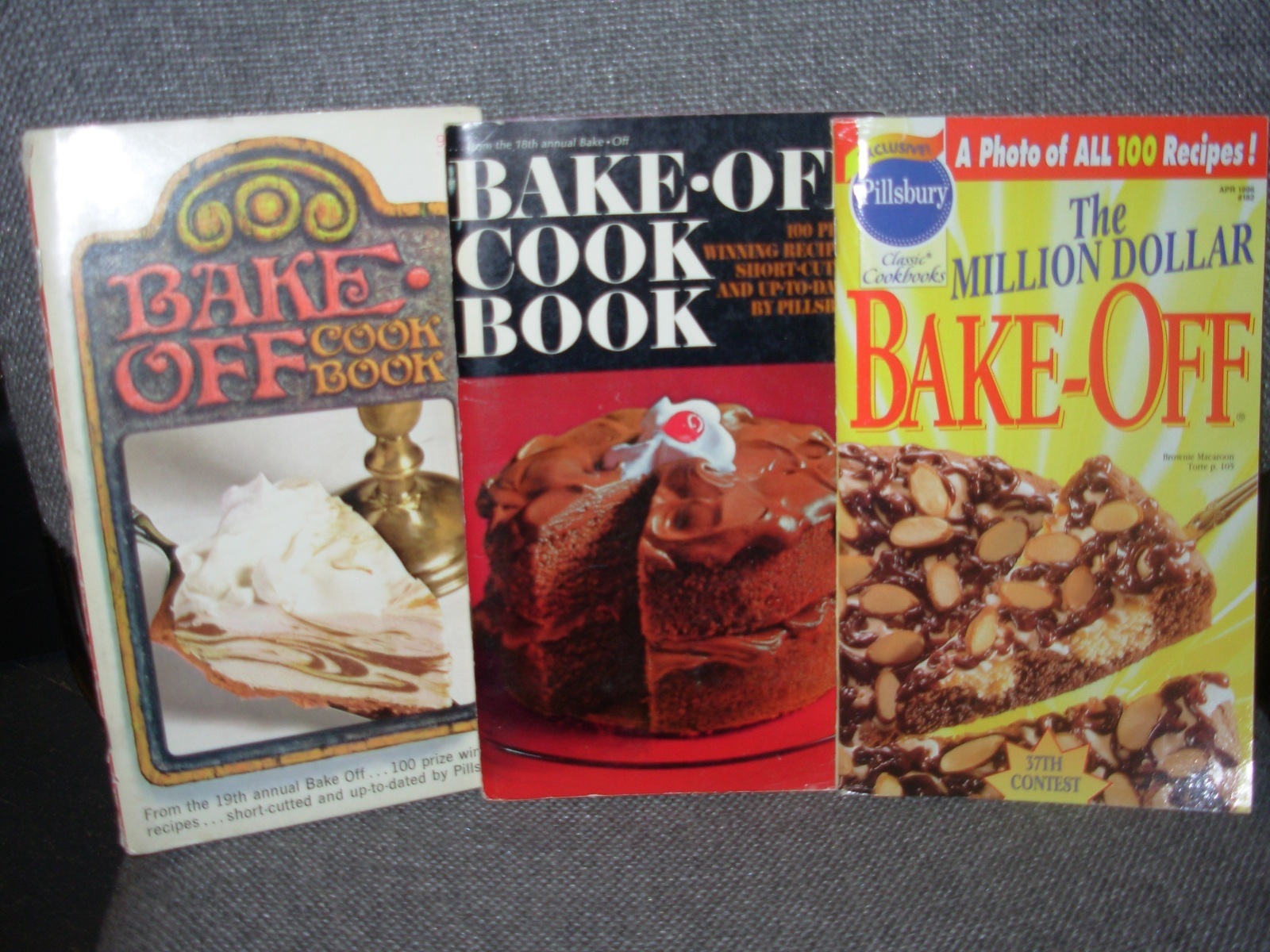 Vintage-3 Pillsbury vintage Bake Off Cook Books-18th, 19th, 37th annual