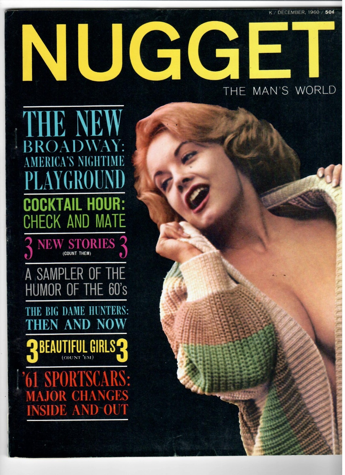 Men's Magazine NUGGET Dec. 1960 Figure Models, Iris Bristol, Others Plus Fiction